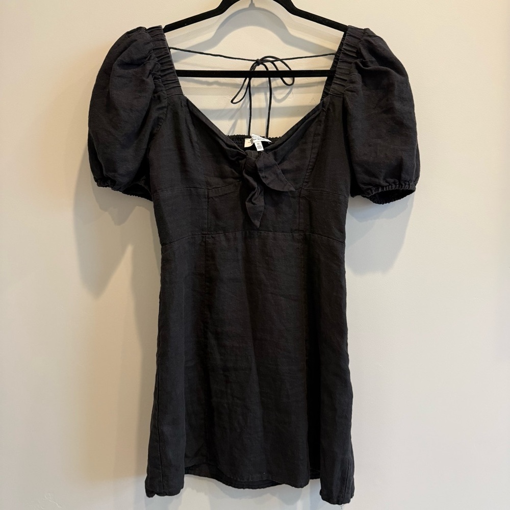 & Other Stories Black Puff Sleeve Dress